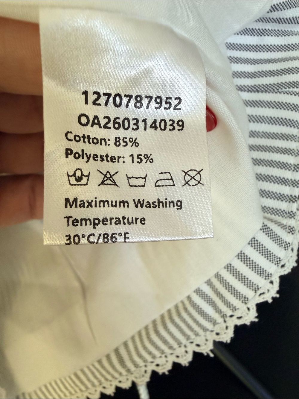 Commense Striped White Button-Front Lace Trim Tank Top - Picture 5 of 10